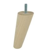 [10 CM] Holz Buche Massivholz Schräg Möbelfüße 45/25 mm mit Gewindebolzen M8 x 25 mm