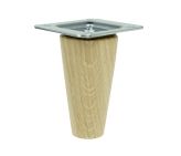 [6 CM] Holz Eiche Massivholz Gerade Möbelfüße 45/25 mm mit Montageplatte