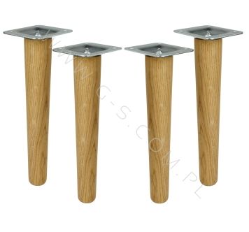 4 St. [20 CM] Holz Eiche Natural Gerade Möbelfüße und Montageplatten