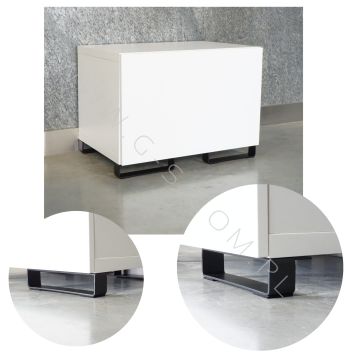 Modernes Möbelbein für Sofas oder TV-Schränke - Rechteckige Stahl Schwarz mat