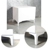 [13,5 CM] Möbelfuß aus Stahl, dreieckig, mit Befestigungslöchern, Weiß