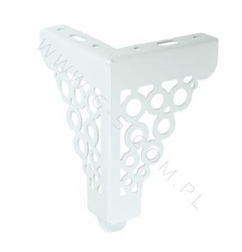 [13 CM] Möbelbein aus Stahl, dreieckig mit rundem Design, mit Befestigungslöchern, Weiß
