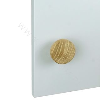 Holzknopf für Möbel, Runder Griff 48/18 x 25 mm, Eiche Roh