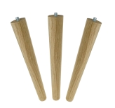 [21 CM] Holz Eiche Massivholz Gerade Möbelfüße 35/20 mm mit Gewindebolzen M8 x 7 mm