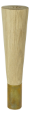 Nóżka dębowa prosta stożek H-200 surowa, z nakładką z mosiądzu