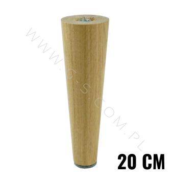[20 CM] Holz Eiche Lackiert Gerade Möbelfüße 45/25 mm ohne Montageplatte