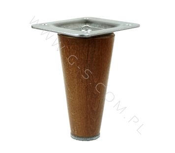 [6 CM] Holz Buche Nussbraun Lackiert Gerade Möbelfüße 45/25 mm mit Montageplatte