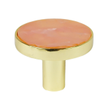 [32 X 25 MM] PADWA Möbelknopf aus Metall, Gold + Rosa