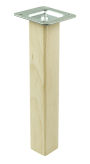 [20 CM] Holz Buche Massivholz Gerade Möbelfüße 32 x 32 mm mit Quadrat Montageplatte