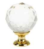 Uchwyt  kryształ - kula 30 mm, złota  podstawa