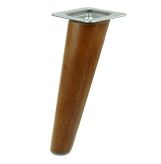 [20 CM] Holz Buche Nussbraun Lackiert Schräg Möbelfüße 45/25 mm mit Montageplatte