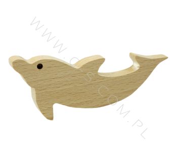 Delphinförmiger Holzknopf