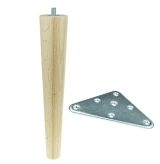 [25 CM] Holz Buche  Massivholz  Gerade Möbelfüße 45/25 mm mit Montageplatte